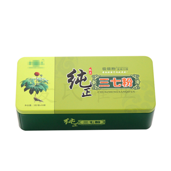 三七粉鐵盒,養(yǎng)生草本鐵盒包裝,中藥飲片馬口鐵盒